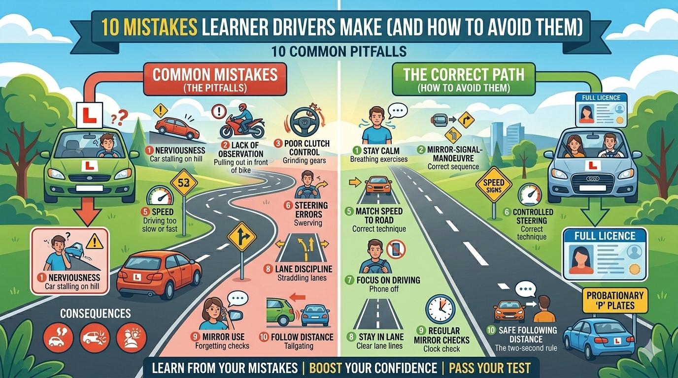10 Mistakes Learner Drivers Make (And How to Avoid Them)